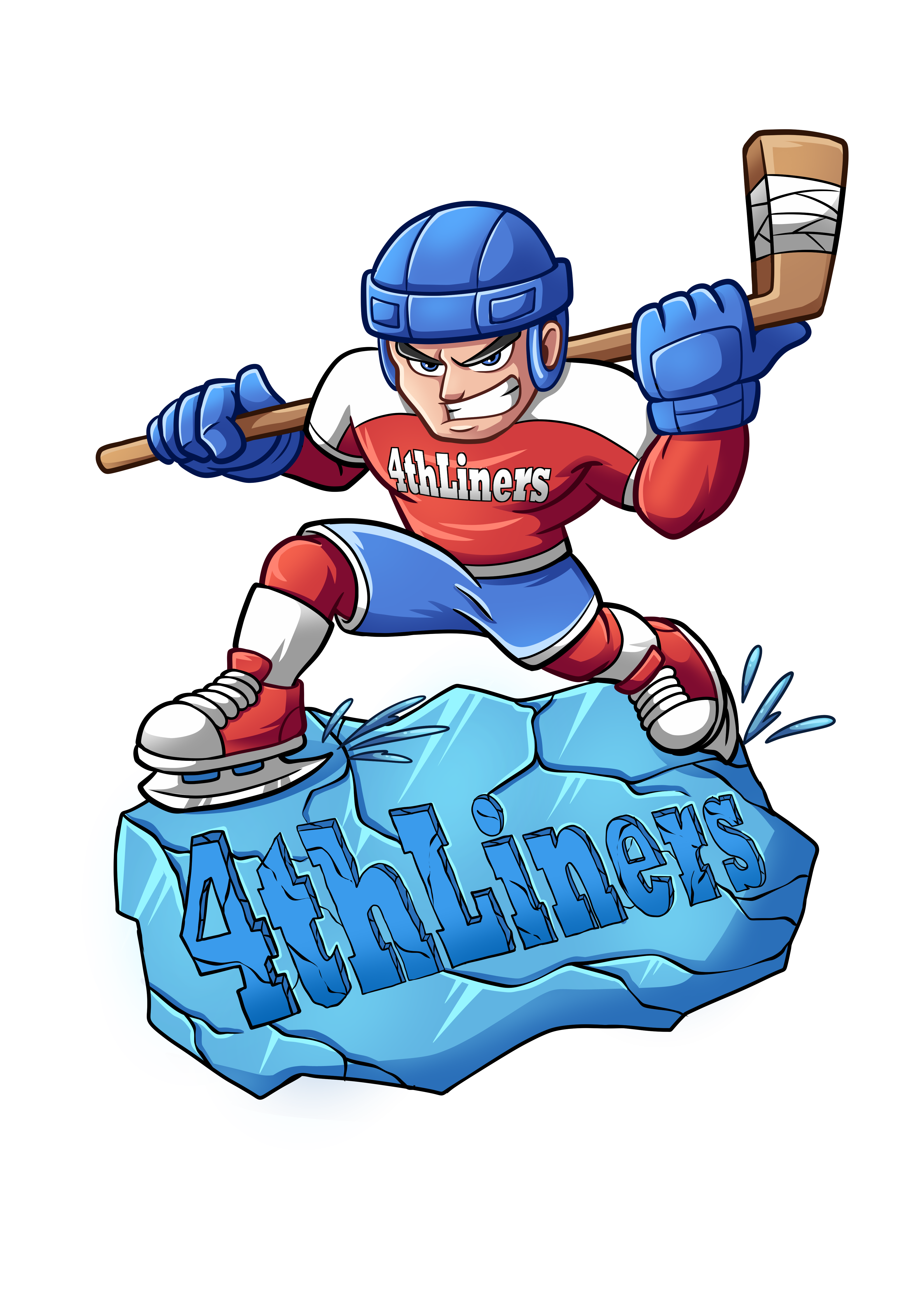 4thLiners character — gritty cartoon hockey player